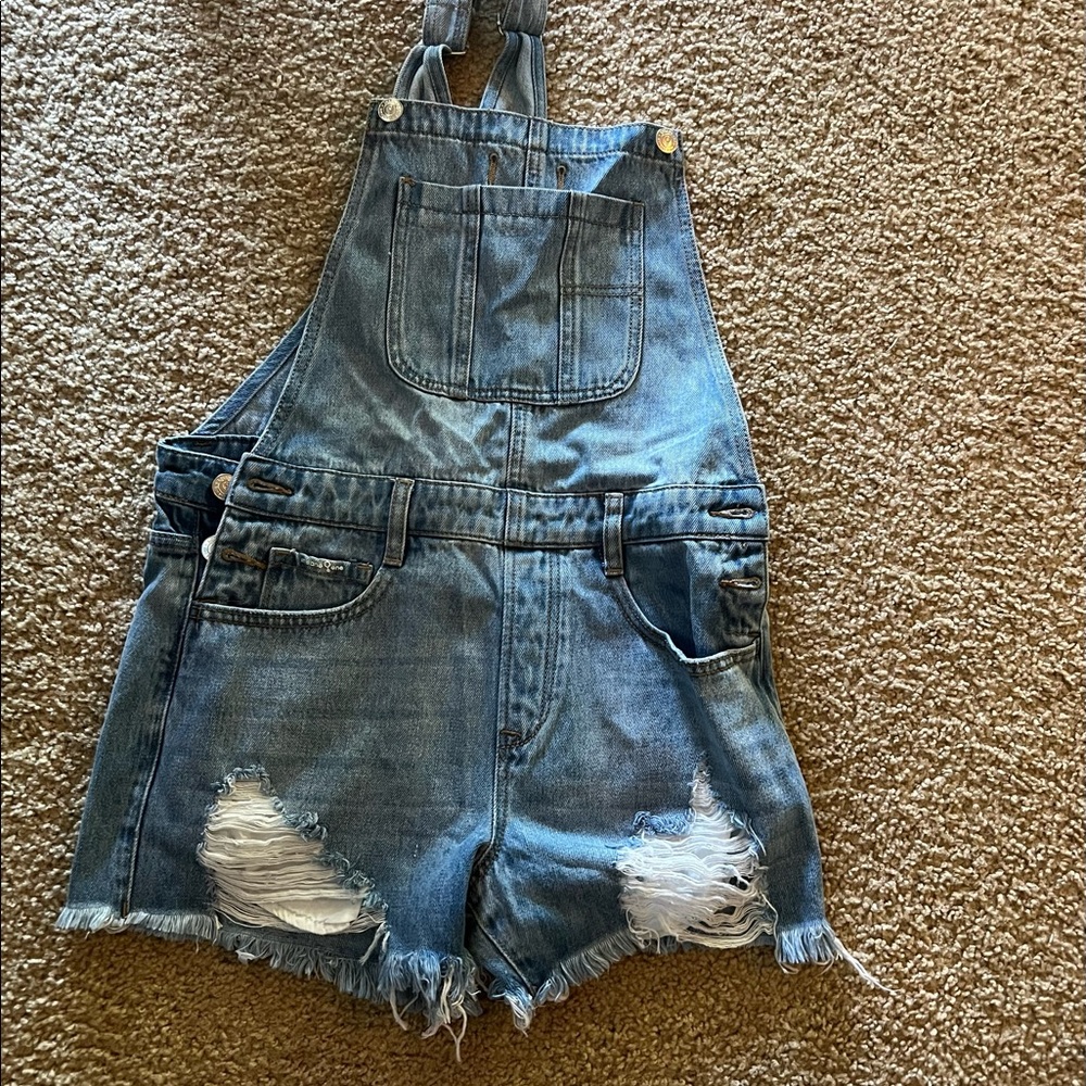 Jean overall shorts